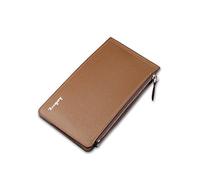 FANDARE Portamonete Portafogli Lungo Bifold Zip Wallet Estremamente Capiente Carte di Credito Tasche PU Marrone