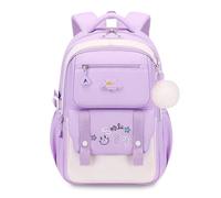 FANDARE Princess Zaino per bambini Ragazze Di nuovo a scuola zaino zainetto bambino Zaino Bambini Zainetto Scuola Borsa Zaino Scuola con strisce riflettenti Zaini Casual Ragazzo Borse da scuola Viola