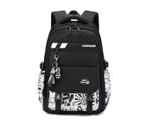 FANDARE Ragazzo Zainetti per bambini con Ciondolo Zaino Scuola Elementare Ragazzi Ragazze Borse a zainetto Cartelle Adolescente Studente Borsello Borsa ufficio Viaggio Daypacks Nero Cartoon