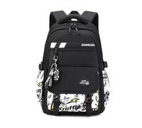 FANDARE Ragazzo Zainetti per bambini con Ciondolo Zaino Scuola Elementare Ragazzi Ragazze Borse a zainetto Cartelle Adolescente Studente Borsello Borsa ufficio Viaggio Daypacks Nero Giallo