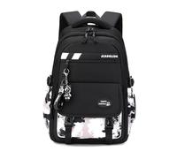 FANDARE Ragazzo Zainetti per bambini con Ciondolo Zaino Scuola Elementare Ragazzi Ragazze Borse a zainetto Cartelle Adolescente Studente Borsello Borsa ufficio Viaggio Daypacks Nero Cachi