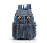 FANDARE Retrò 15.6 Pollici Zaino Per Laptop Laptop Outdoor Viaggi Lavoro Studente Escursionismo Borse Scuola Daypack Tela, Blu, M, Zaino per il tempo libero