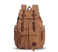 FANDARE Retrò 15.6 Pollici Zaino Per Laptop Laptop Outdoor Viaggi Lavoro Studente Escursionismo Borse Scuola Daypack Tela, Khaki B, M, Zaino per il tempo libero