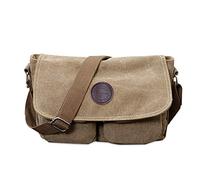 FANDARE Uomo Tela Borsa a Tracolla Donna Borsa di Tela Sacchetto del Messaggero Sacchetto di Messenger bag 7.9 pollici tablet Borsa Cachi