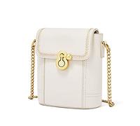 FANDARE Retro Borsa a tracolla da donna Catena Borsa a Spalla Borsa Messenger in Pelle PU Borse a Spalla Elegante Messenger Crossbody Bag Shopping Viaggio Sacchetto Borsetta bianca