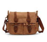 FANDARE Retro Borsa a Tracolla Tela Borse a spalla per 14 pollici Laptop Ventiquattrore Uomo Donna Messenger Bag Borsa Zainetto Briefcase Multifunzione per viaggio lavoro scuola università Giallo