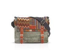 FANDARE Retro Borsa a Tracolla Uomini/Donne Business Commuter Crossbody Bag Outdoor Viaggi Campeggio Grande Capacit脿 Messenger Bag Traspirante Tela, Verde, L, Zaino per il tempo libero