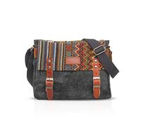 FANDARE Retro Borsa a Tracolla Uomini/Donne Business Commuter Crossbody Bag Outdoor Viaggi Campeggio Grande Capacit脿 Messenger Bag Traspirante Tela, grigio, L, Zaino per il tempo libero