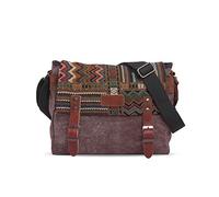 FANDARE Retro Borsa a Tracolla Uomini/Donne Business Commuter Crossbody Bag Outdoor Viaggi Campeggio Grande Capacit脿 Messenger Bag Traspirante Tela, marrone, L, Zaino per il tempo libero