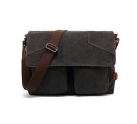 FANDARE Retrò Borsa a tracolla Uomo Borsa Uomo Tela Borse a spalla Donna Borsello Borse Messenger Borse per 15.6 Pollici Tablet per Ufficio Università Insegnanti Scuola Business Borselli Nero