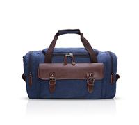FANDARE Retro Borsa da Sportiva Uomo/Donna Student Gym Borsa Tote da Viaggio Outdoor Camping Boston Borsa a Tracolla Traspirante Tela Blu