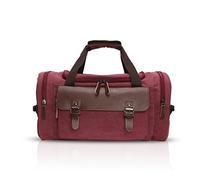 FANDARE Retro Borsa da Sportiva Uomo/Donna Student Gym Borsa Tote da Viaggio Outdoor Camping Boston Borsa a Tracolla Traspirante Tela Rosso