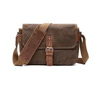 FANDARE Retrò Borsa Fotografica SLR Borse Tracolla Tela Custodia per Fotocamera Messaggero Borse a spalla Uomo Donna Borsa a Tracolla per scuola Università Viaggio Lavoro Borsa a Spalla Cachi