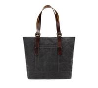 FANDARE Retro Borse da Donna Borsa a Tracolla Elegante Borsa Tote Uomo Borsa da Viaggio Borsa in Tela con Cerniera per Spiaggia,Viaggio, Piscina, Shopping Borsa a Tracolla Borse a spalla Nero