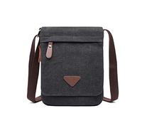 FANDARE Retrò Borse Tracolla Tela Borse a spalla Uomo Borsello Borsa a Tracolla Shoulder Crossbody Bag per scuola Università Business Viaggio Lavoro Borsa a Spalla Nero
