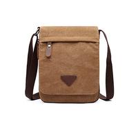 FANDARE Retrò Borse Tracolla Tela Borse a spalla Uomo Borsello Borsa a Tracolla Shoulder Crossbody Bag per scuola Università Business Viaggio Lavoro Borsa a Spalla Marrone A
