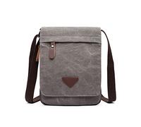 FANDARE Retrò Borse Tracolla Tela Borse a spalla Uomo Borsello Borsa a Tracolla Shoulder Crossbody Bag per scuola Università Business Viaggio Lavoro Borsa a Spalla Grigio