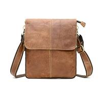 FANDARE Retrò Borse Tracolla Uomo Borsello Borsa a Tracolla Pelle Espandibile Borsa a Spalla Impermeabile Crossbody Bag per scuola Università Business Viaggio Lavoro cellulare Borsa a Spalla Marrone B