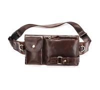 FANDARE Retro Marsupio Sportivo Zaino Monospalla da Uomo Pelle Borsello Uomo Borsa a Spalla Borse a tracolla Piccolo Zainetto per Lavoro Viaggio Sports Ciclismo Viaggio Sling Bag Marrone B
