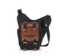 FANDARE Retro Monospalla Borse a Spalla Zaino Spalla Borsa a Tracolla Crossbody Borsello Marsupio Zainetto Crossbody Sling Chest Bag Studenti Uomo Donne Daypack Ciclismo Tela Nero