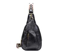 FANDARE Retrò Zaino Monospalla Donna Borsa a Tracolla Sling Crossbody Moda con Reggimento Regolabile, Borsa a Spalla in PU Pelle con Multi Tasche per Uso Quotidiano,Viaggi, Shopping Nero
