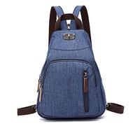 FANDARE Retrò Zaino Monospalla Piccolo Zainetto Zaino Spalla Borsa a Tracolla Sling Bag per Uomo Donna Scuola Università Trekking Ciclismo Palestra Viaggio Sportiva Daypacks Durevole Poliestere Blu