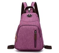 FANDARE Retrò Zaino Monospalla Piccolo Zainetto Zaino Spalla Borsa a Tracolla Sling Bag per Uomo Donna Scuola Università Trekking Ciclismo Palestra Viaggio Sportiva Daypacks Durevole Poliestere Viola
