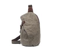 FANDARE Retrò Zaino Monospalla Tela Zaino Spalla Zaino Tracolla Uomo Borsa a tracolla Sling Bag Borsello a tracolla per Trekking Ciclismo Viaggio Piccolo Zainetto Verde