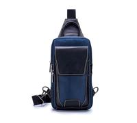 FANDARE Retrò Zaino Monospalla Uomo Borsello Tracolla Zainetto Piccolo Spalla Impermeabile Pelle Affari Borsa a tracolla per Trekking Ciclismo Viaggio Marsupio Nero Blu