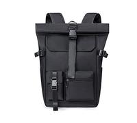 FANDARE Retrò Zaino Rolltop Zainetta Ultraleggero Porta PC 15.6 Pollici PC Portatile da Uomo Donna Borsa Daypacks per Scuola Università Viaggio Lavoro ScuolaNero