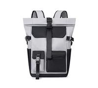 FANDARE Retrò Zaino Rolltop Zainetta Ultraleggero Zaino Porta PC Zainetto Scuola Zaino per 15.6 Pollici PC Portatile da Uomo Donna Borsa per Scuola Università Viaggio Lavoro Scuola Grigio chiaro