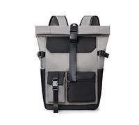 FANDARE Retrò Zaino Rolltop Zainetta Ultraleggero Zaino Porta PC Zainetto Scuola Zaino per 15.6 Pollici PC Portatile da Uomo Donna Borsa per Scuola Università Viaggio Lavoro Scuola Grigio scuro
