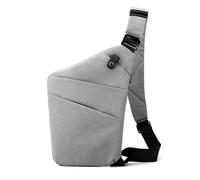 FANDARE Segmentato Zaino Monospalla Uomo Donna Sport Borse a da palestra Antifurto Destra Spalla Sling Crossbody Bag Zaini da escursione Borsa a tracolla viaggio Marsupio Borsa Grigio chiaro