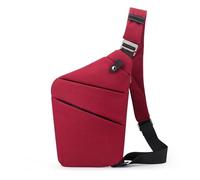 FANDARE Segmentato Zaino Monospalla Uomo Donna Sport Borse a da palestra Antifurto Destra Spalla Sling Crossbody Bag Zaini da escursione Borsa a tracolla viaggio Marsupio Borsa Rosso vino