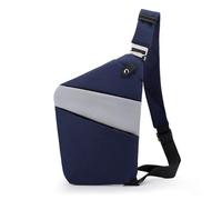 FANDARE Segmentato Zaino Monospalla Uomo Donna Sport Borse a da palestra Antifurto Destra Spalla Sling Crossbody Bag Zaini da escursione Borsa a tracolla viaggio Marsupio Borsa Blu Grigio