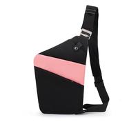 FANDARE Segmentato Zaino Monospalla Uomo Donna Sport Borse a da palestra Antifurto Destra Spalla Sling Crossbody Bag Zaini da escursione Borsa a tracolla viaggio Marsupio Borsa Nero Rosa