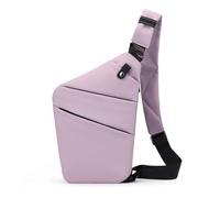 FANDARE Segmentato Zaino Monospalla Uomo Donna Sport Borse a da palestra Antifurto Destra Spalla Sling Crossbody Bag Zaini da escursione Borsa a tracolla viaggio Marsupio Borsa Viola chiaro