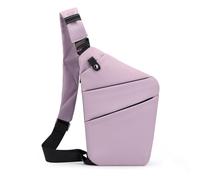 FANDARE Segmentato Zaino Monospalla Uomo Donna Sport Borse a da palestra Antifurto Sinistra Spalla Sling Crossbody Bag Zaini da escursione Borsa a tracolla viaggio Marsupio Borsa Viola chiaro