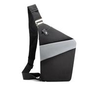 FANDARE Segmentato Zaino Monospalla Uomo Donna Sport Borse a da palestra Antifurto Sinistra Spalla Sling Crossbody Bag Zaini da escursione Borsa a tracolla viaggio Marsupio Borsa Nero Grigio