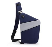 FANDARE Segmentato Zaino Monospalla Uomo Donna Sport Borse a da palestra Antifurto Sinistra Spalla Sling Crossbody Bag Zaini da escursione Borsa a tracolla viaggio Marsupio Borsa Blu Grigio