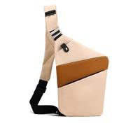 FANDARE Segmentato Zaino Monospalla Uomo Donna Sport Borse a da palestra Antifurto Sinistra Spalla Sling Crossbody Bag Zaini da escursione Borsa a tracolla viaggio Marsupio Borsa Marrone cachi