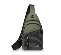 FANDARE Sportivo Zaino Monospalla Donna Borsa a tracolla Viaggio Impermeabile Uomo Zain a spalla singola Marsupio con foro per auricolare Borse messenger Escursionismo Viaggio Sling Bag Verde