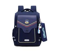 FANDARE Stile britannico Zaino per bambini con Astuccio Ragazzi Ragazze scolastico Leggero Cartella Zainetto riflettente Borsa Adolescenti per la scuola elementare Borsa a spallaBlu navy