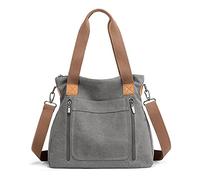 FANDARE Tela Borsa Tracolla Spalla Tote Borsa a Mano Donna Borse e Messenger per 12.9 Pollice Tablet Shopping Viaggio Partito Work Grande Pochette Crossbody Bag Grigio