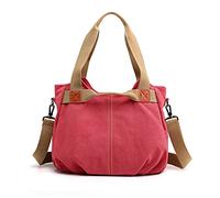 FANDARE Tela Borsa Tracolla Spalla Tote Donna Borsa a Mano Messenger per Shopping Viaggio Partito Work Crossbody Bag Rosso