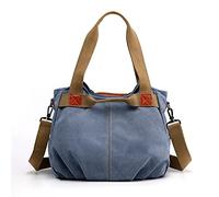 FANDARE Tela Borsa Tracolla Spalla Tote Donna Borsa a Mano Messenger per Shopping Viaggio Partito Work Crossbody Bag Blu C