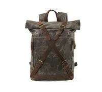 FANDARE Tela Zaino da Escursionismo Zaino arrotolabile Borsone da Viaggio Zaini Zainetto Trekking Borsa a tracolla Cartella Borsone Campeggio Viaggio per Uomo Donna Rolltop Backpack Verde