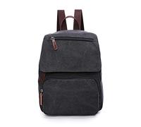 FANDARE Tela Zaino Unisex Zaino Porta PC Uomo Retrò Borsa Zainetto Donna Zaino Scuola Zainetto Zainetti Cartella Borsa da scuola Università All'aperto Viaggio porta PC 12.9 Pollici Zaino Nero