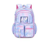 FANDARE Ultraleggero Zainetti per bambini Cartelle per la scuola Zaino Scuola Ragazze Zainetto Casual per 4-9 Grado Studenti Scuola Escursioni Viaggi All'aperto Daypacks con ciondolo in peluche Blu A