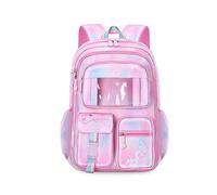 FANDARE Ultraleggero Zainetti per bambini Cartelle per la scuola Zaino Scuola Ragazze Zainetto Casual per 1-3 Grado Studenti Scuola Escursioni Viaggi All'aperto Daypacks con ciondolo in peluche Rosa A